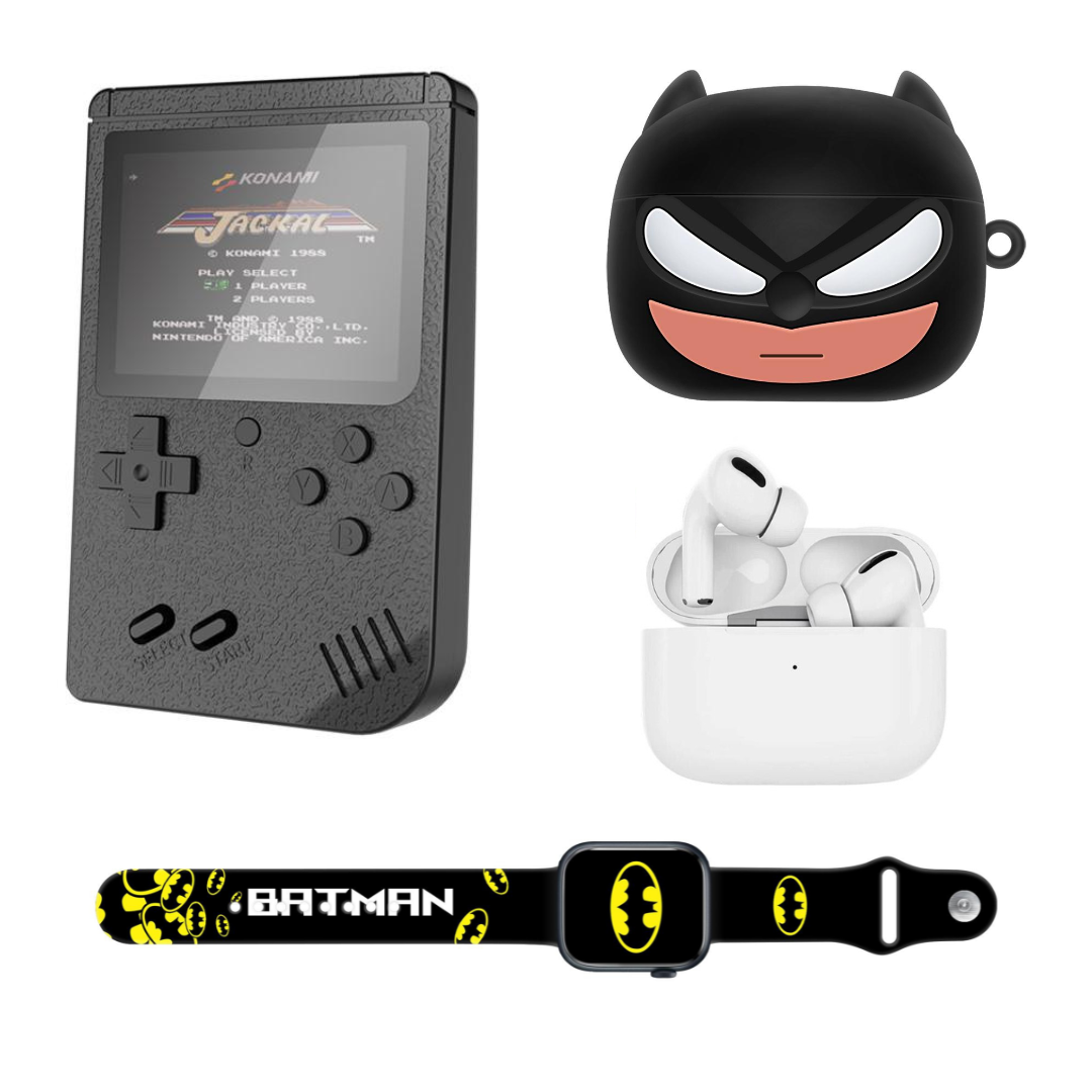 Mega Combo Consola 500 Juegos + Reloj Inteligente + Audifonos Pro