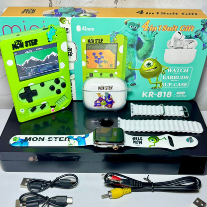 Mega Combo Consola 500 Juegos + Reloj Inteligente + Audifonos Pro